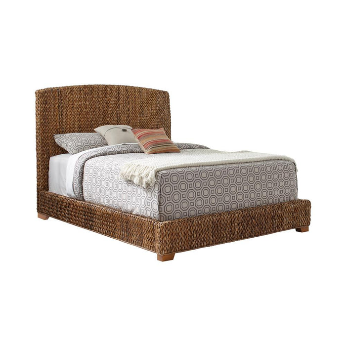Laughton Hand-Woven Banana Leaf California King, E.King, & Queen Bed Amber - Visions in Furniture (La Mirada, CA)