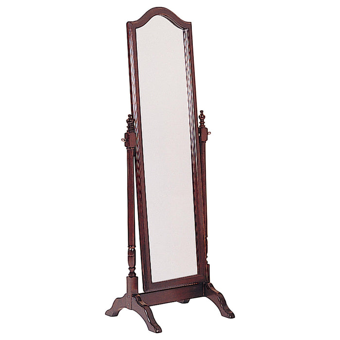 Cabot Rectangular Cheval Mirror with Arched Top Merlot - Visions in Furniture (La Mirada, CA)