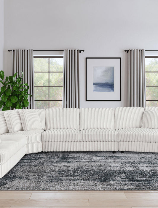 Emberson Upholstered Armless Loveseat Ivory - Visions in Furniture (La Mirada, CA)