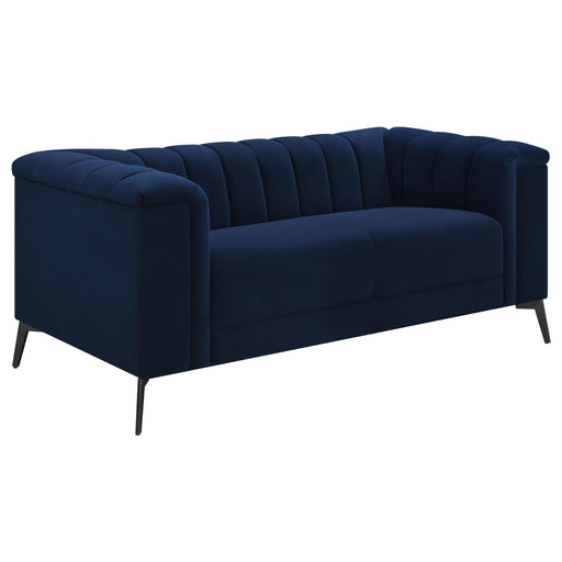 Chalet Tuxedo Arm Loveseat Blue - Visions in Furniture (La Mirada, CA)