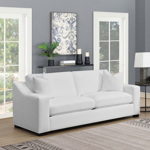 Ashlyn Upholstered Sloped Arms Sofa White - Visions in Furniture (La Mirada, CA)
