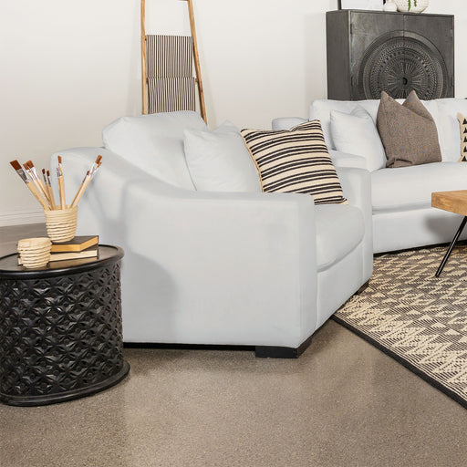 Ashlyn Upholstered Sloped Arms Chair White - Visions in Furniture (La Mirada, CA)