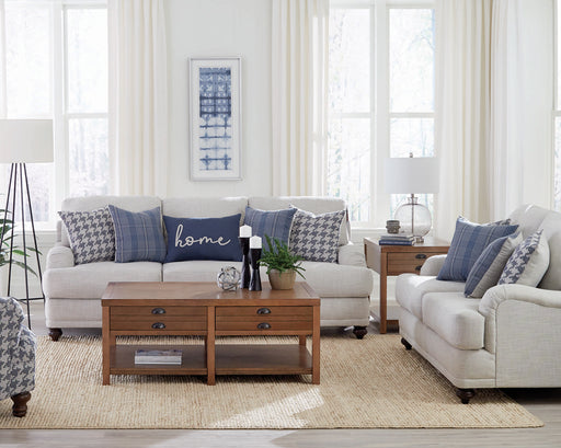 Glenn 2-piece Recessed Arms Living Room Set Light Grey - Visions in Furniture (La Mirada, CA)