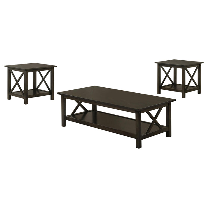 Rachelle 3-piece Occasional Table Set Deep Merlot - Visions in Furniture (La Mirada, CA)