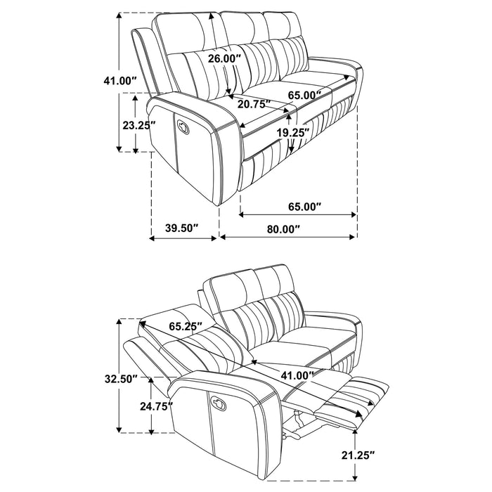 Raelynn Reclining 3 Pc Set - Visions in Furniture (La Mirada, CA)
