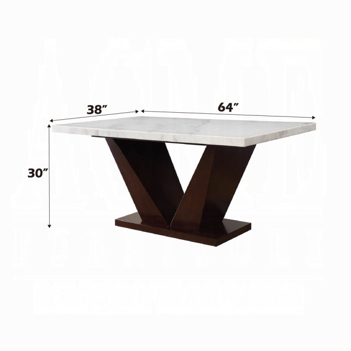 Forbes Dining Table With Marble Top - Visions in Furniture (La Mirada, CA)