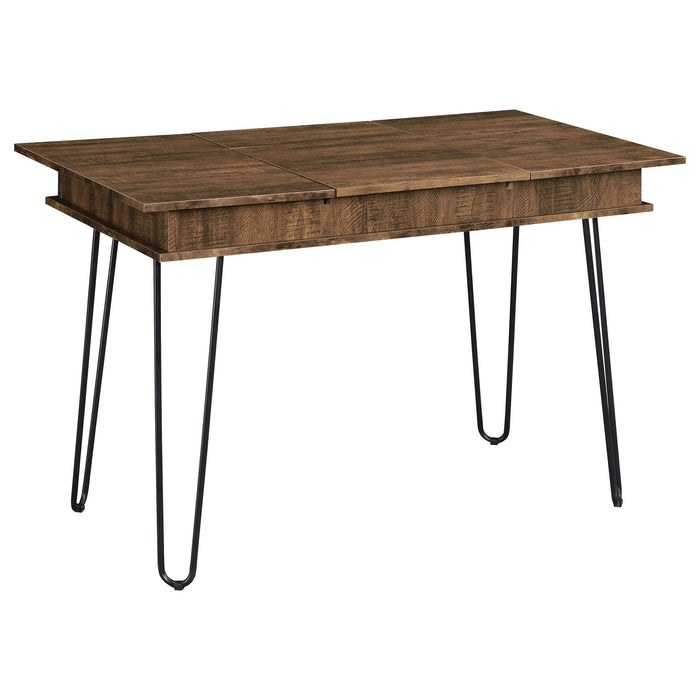 Sheeran Writing Desk with 4 Hidden Storages Rustic Amber - Visions in Furniture (La Mirada, CA)