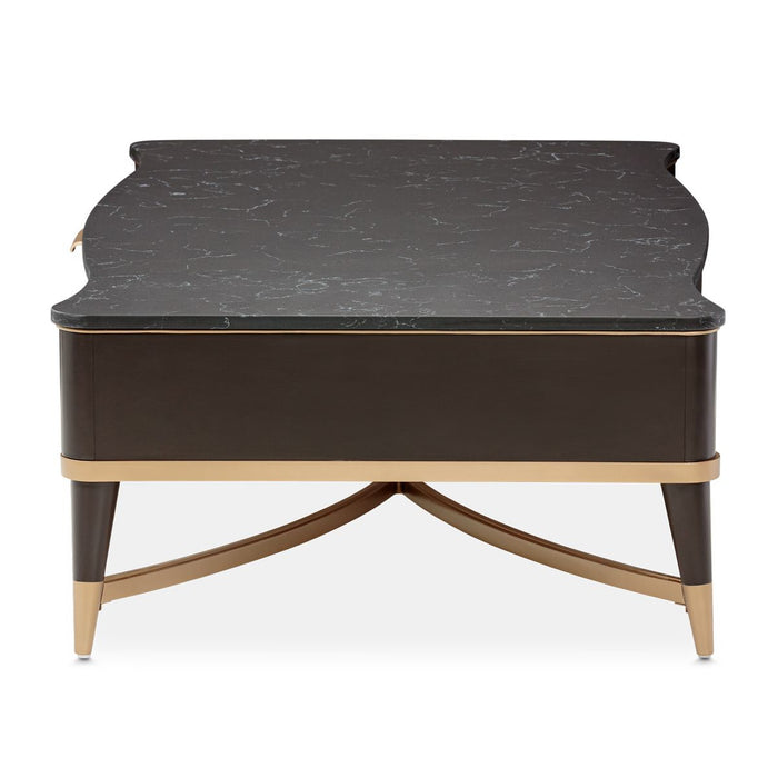 AICO Malibu Crest Rectangular Cocktail Table in Crotch Mahogany - Visions in Furniture (La Mirada, CA)