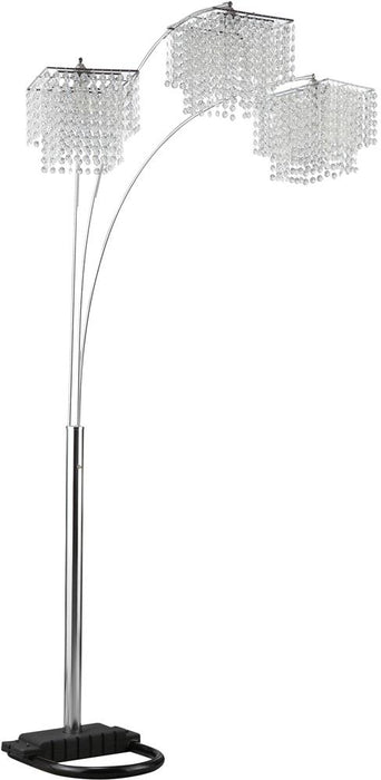Miriam Crystal Drop Shade Floor Lamp Chrome - Visions in Furniture (La Mirada, CA)