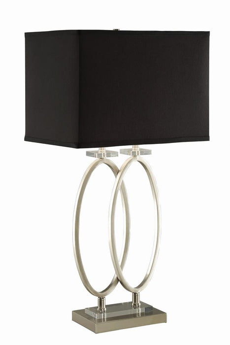 Izuku Rectangular Shade Table Lamp Black and Brushed Nickel - Visions in Furniture (La Mirada, CA)