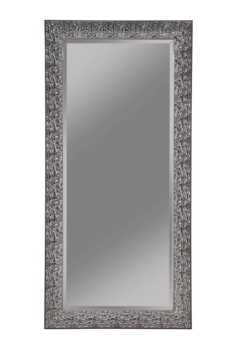 Rollins Rectangular Floor Mirror Black - Visions in Furniture (La Mirada, CA)