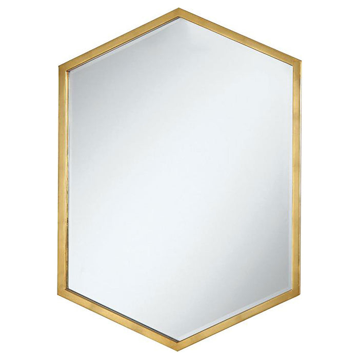 Bledel Hexagon Shaped Wall Mirror Gold - Visions in Furniture (La Mirada, CA)