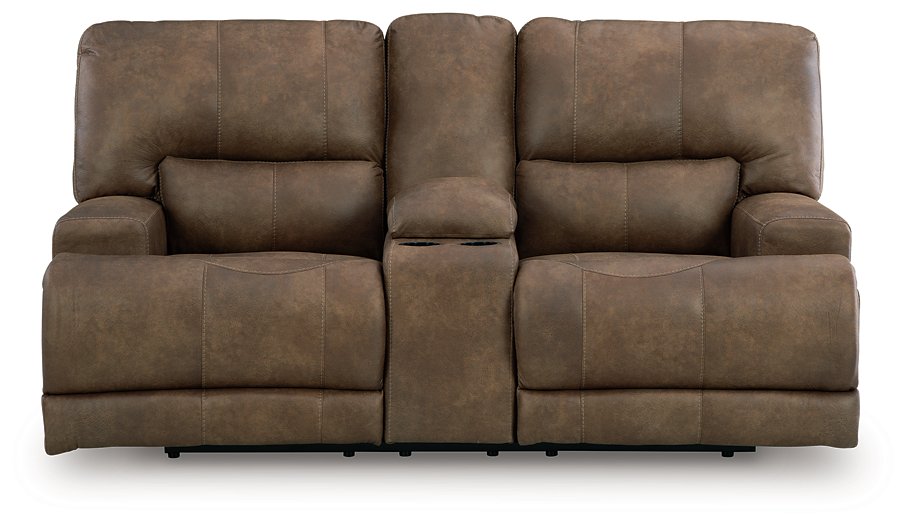Beckley Place Power Reclining Loveseat with Console - Visions in Furniture (La Mirada, CA)