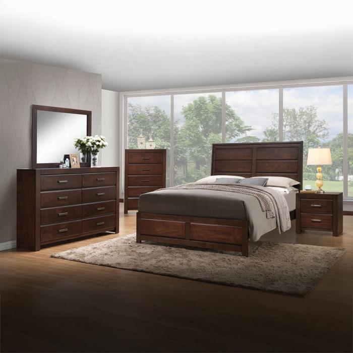 Oberreit Walnut Queen Bed - Visions in Furniture (La Mirada, CA)