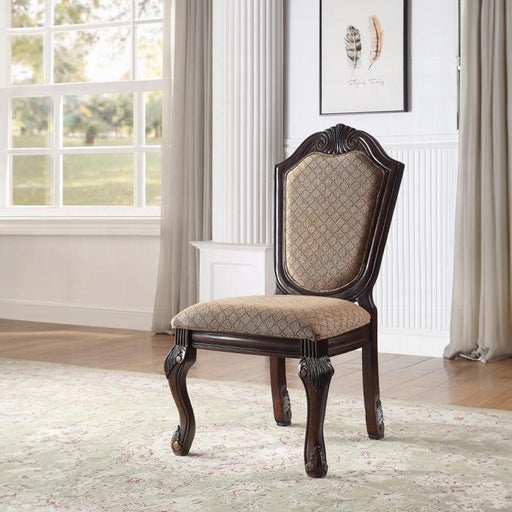 Chateau De Ville Fabric & Espresso Side Chair - Visions in Furniture (La Mirada, CA)
