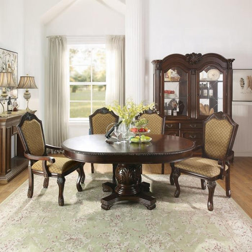 Chateau De Ville Fabric & Espresso Arm Chair - Visions in Furniture (La Mirada, CA)