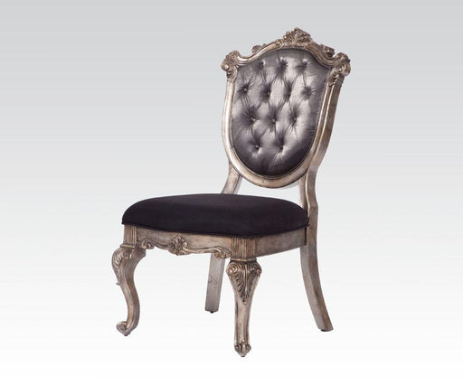 Acme Chantelle Button Tufted Back Seat Dining Side Chair (Set of 2) in Antique Platinum 60542 - Visions in Furniture (La Mirada, CA)