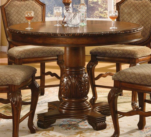 Acme Chateau De Ville Round Counter Height Pedestal Table in Cherry 04082 - Visions in Furniture (La Mirada, CA)
