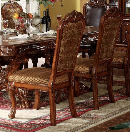 Acme Dresden Pedestal Dining Side Chairs in Brown Cherry Oak 12153 (Set of 2) - Visions in Furniture (La Mirada, CA)