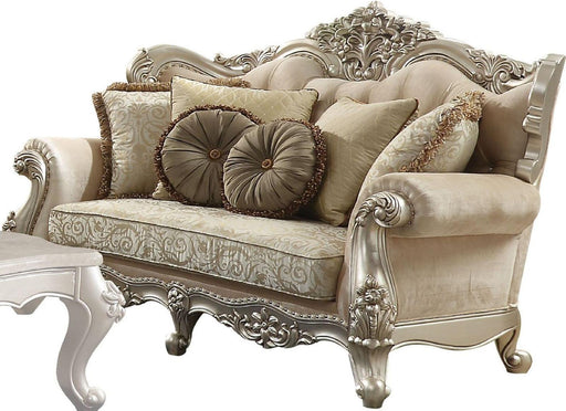 Acme Furniture Bently Loveseat with 5 Pillows in Champagne 50661 - Visions in Furniture (La Mirada, CA)