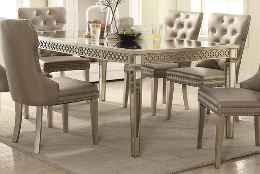Acme Furniture Kacela Dining Table in Mirror and Champagne 72155 - Visions in Furniture (La Mirada, CA)