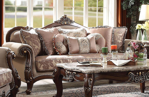 Acme Furniture Mehadi Sofa with 8 Pillows in Walnut 50690 - Visions in Furniture (La Mirada, CA)