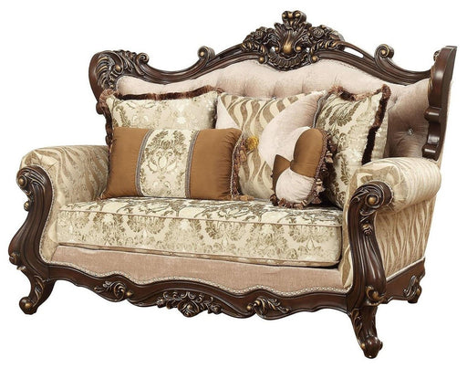 Acme Furniture Shalisa Loveseat with 5 Pillows in Walnut 51051 - Visions in Furniture (La Mirada, CA)