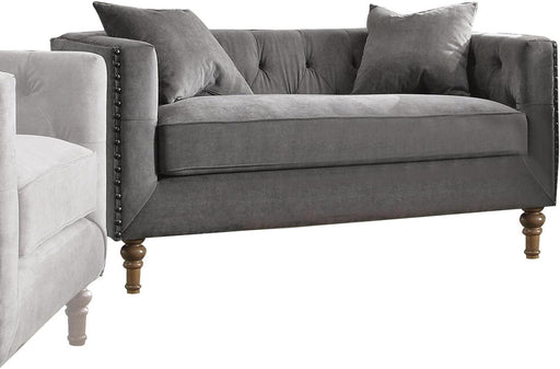 Acme Furniture Sidonia Loveseat in Gray Velvet 53581 - Visions in Furniture (La Mirada, CA)