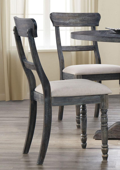 Acme Furniture Wallace Side Chair in Light Brown and Weathered Gray (Set of 2) 74642 - Visions in Furniture (La Mirada, CA)
