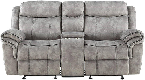 Acme Furniture Zubaida Motion Loveseat with Console in 2-Tone Gray Velvet 55026 - Visions in Furniture (La Mirada, CA)