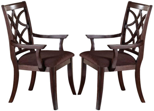 Acme Keenan Dining Arm Chairs (Set of 2) in Dark Walnut 60258 - Visions in Furniture (La Mirada, CA)