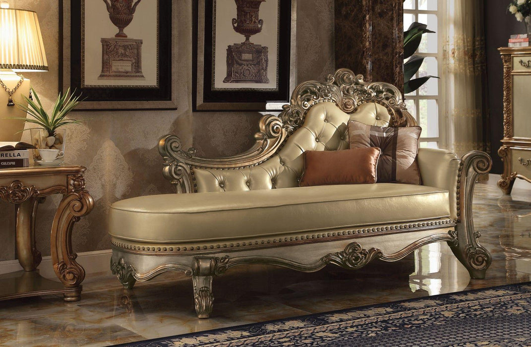 Acme Vendome Chaise in Gold Patina 96485 - Visions in Furniture (La Mirada, CA)