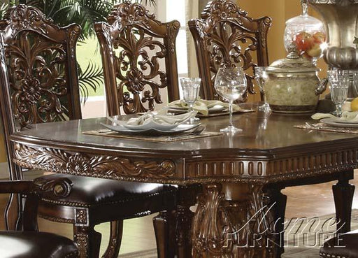 Acme Vendome Double Pedestal Dining Table in Cherry - Visions in Furniture (La Mirada, CA)