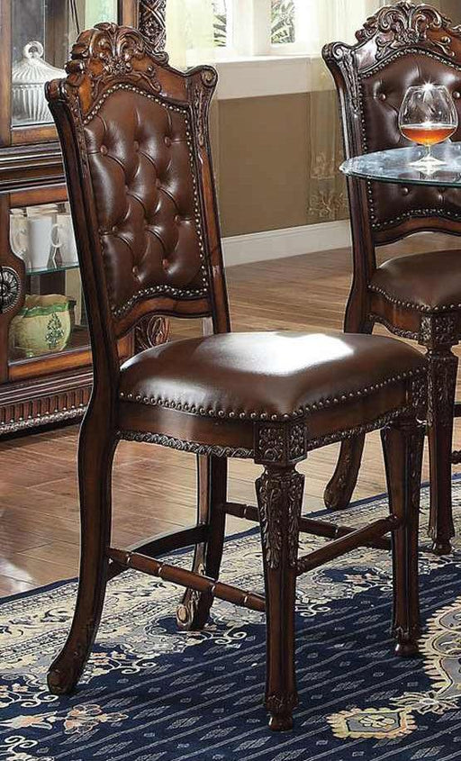 Acme Vendome Counter Height Chair with Tufted Back (Set of 2) in Cherry 62034 - Visions in Furniture (La Mirada, CA)
