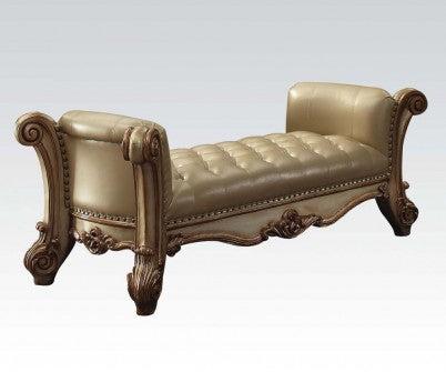 Acme Vendome Upholstered Bench in Gold Patina 96484 - Visions in Furniture (La Mirada, CA)