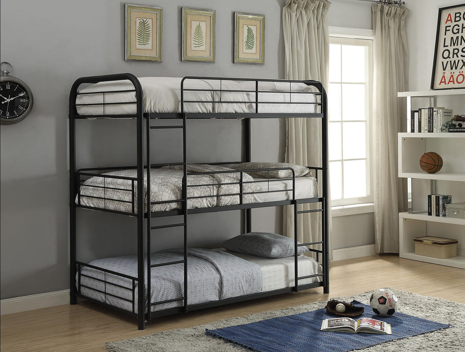 Cairo Sandy Black Bunk Bed (Triple Full) - Visions in Furniture (La Mirada, CA)