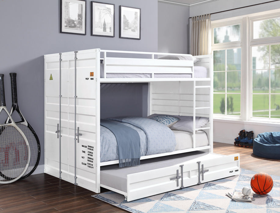 Cargo White Bunk Bed (Full/Full) - Visions in Furniture (La Mirada, CA)