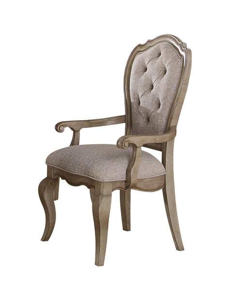 Chelmsford Beige Fabric & Antique Taupe Arm Chair - Visions in Furniture (La Mirada, CA)