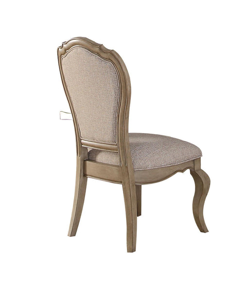Chelmsford Beige Fabric & Antique Taupe Side Chair - Visions in Furniture (La Mirada, CA)
