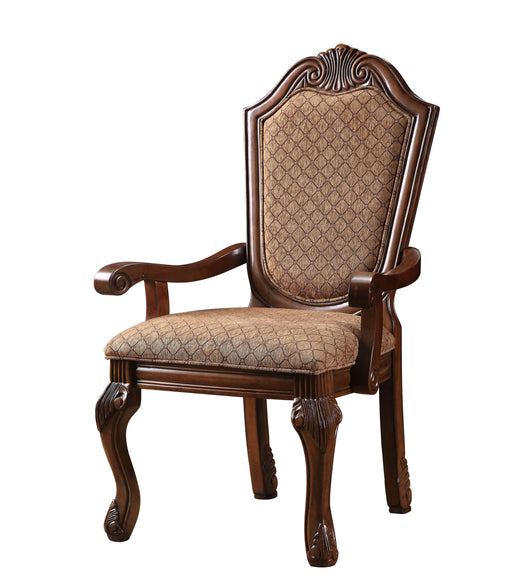 Chateau De Ville Fabric & Cherry Arm Chair - Visions in Furniture (La Mirada, CA)