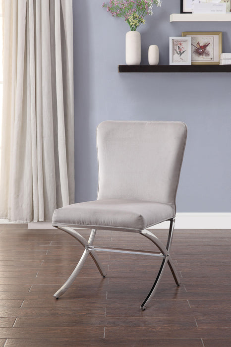 Daire Velvet & Chrome Side Chair - Visions in Furniture (La Mirada, CA)