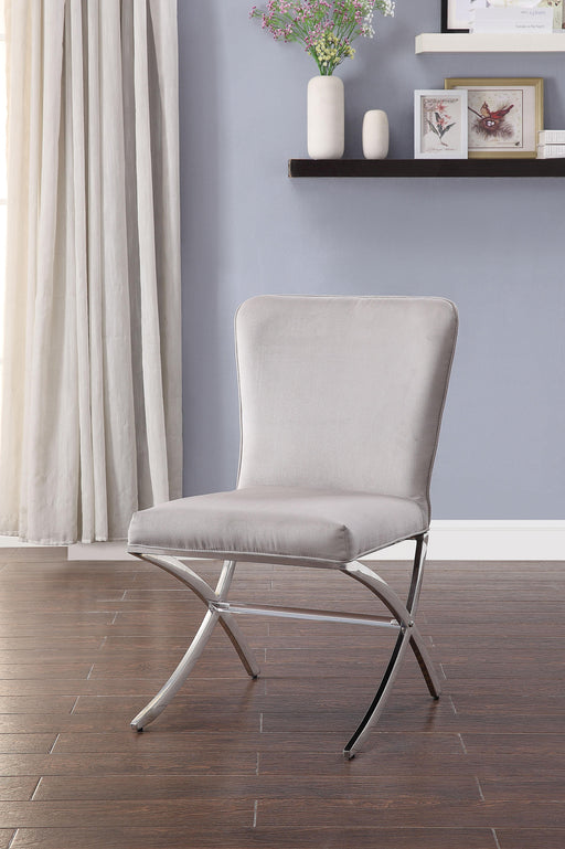 Daire Velvet & Chrome Side Chair - Visions in Furniture (La Mirada, CA)