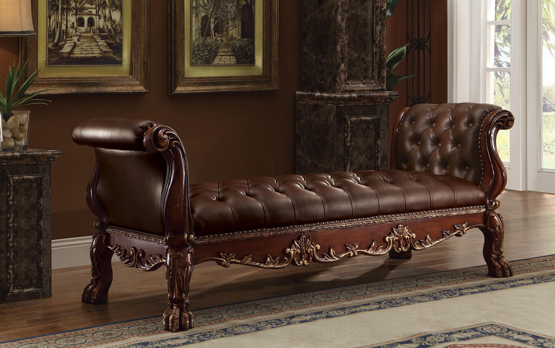 Dresden PU & Cherry Oak Bench - Visions in Furniture (La Mirada, CA)