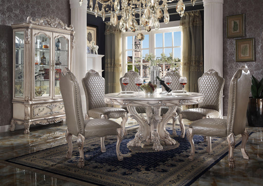 Dresden Vintage Bone White Dining Table (Round) - Visions in Furniture (La Mirada, CA)