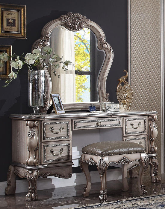 Dresden Vintage Bone White Vanity Desk - Visions in Furniture (La Mirada, CA)