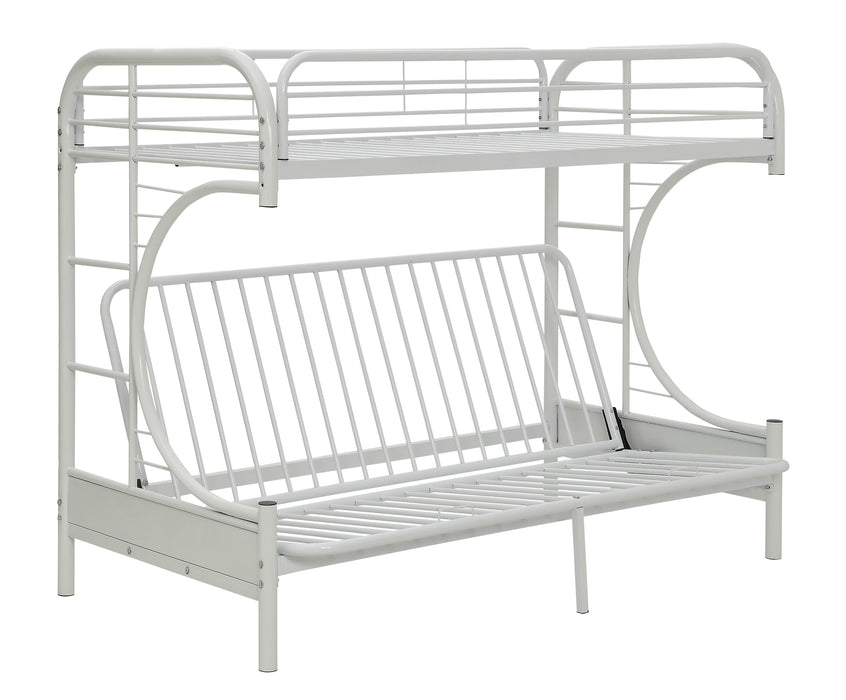 Eclipse White Bunk Bed (Twin XL/Queen/Futon) - Visions in Furniture (La Mirada, CA)