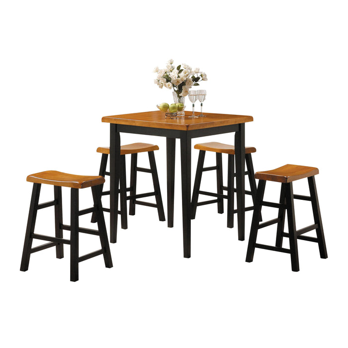 Gaucho Oak & Black Counter Height Set (5Pc Pk) - Visions in Furniture (La Mirada, CA)