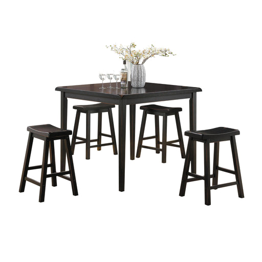 Gaucho Black Counter Height Set (5Pc Pk) - Visions in Furniture (La Mirada, CA)