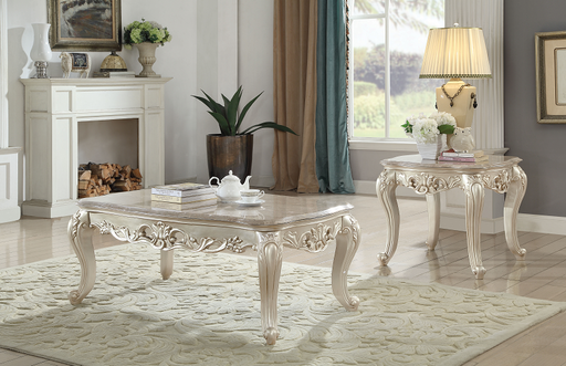 Gorsedd Marble & Antique White Coffee Table - Visions in Furniture (La Mirada, CA)