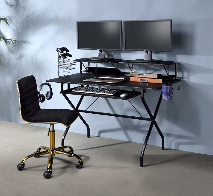 Hartman Black Computer Desk - Visions in Furniture (La Mirada, CA)